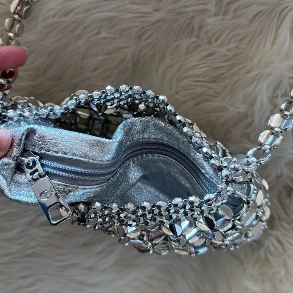 Silver shoulder party bag - Picture 4 of 6